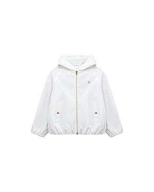 Herno Kids Polyester Hooded Jacket - White