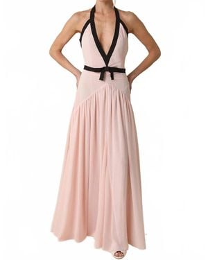 Olivaceous Evelyn Contrast Ribbon Maxi Dress - Pink
