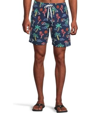 Chubbies The Neon Light Swim Trunk Printed Swimwear Ddr2999 - Blue
