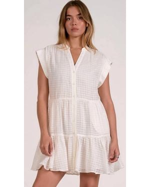 Elan Windowpane Short Sleeve Mini Dress - Pink