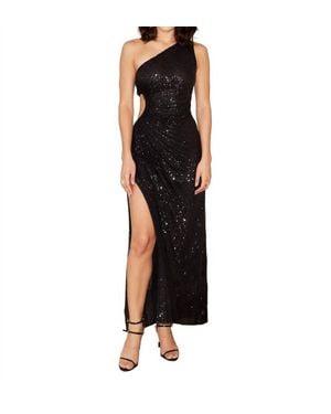 DELFI Collective Solie Sequin One Shoulder Dress - Black