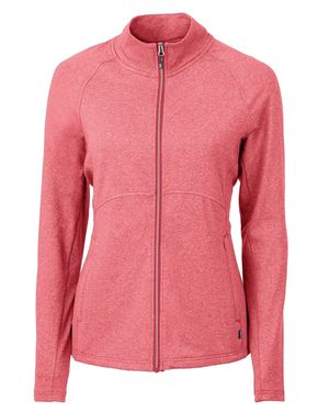 Cutter & Buck Adapt Eco Knit Heather Recycled Full Zip - Pink