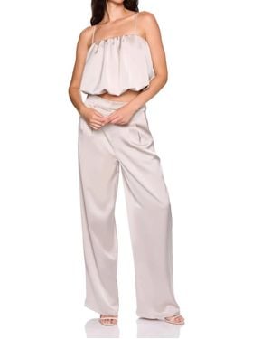 Susana Monaco Satin Pleated Pants - Natural