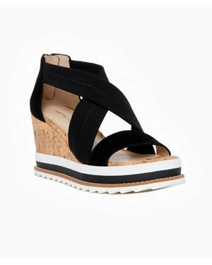 Pelle Moda Medina Wedge Sandals - Black