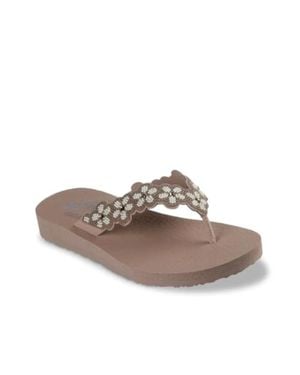Skechers Meditation Rare Elegance Sandals Mocha Flip-Flop Gal1826 - Brown