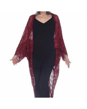 One Essence Sasha Sequin 3-Way Wrap Coverup - Red
