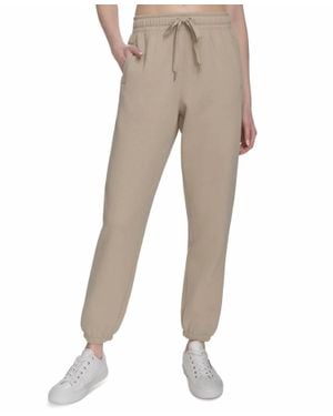 Calvin Klein High-Waist Fleece Pant - Natural