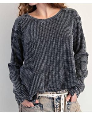 Easel Ash Waffle Top - Gray