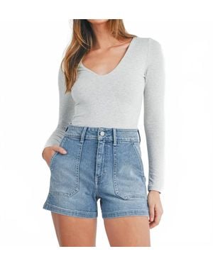 Just Black Denim High Rise Utility Cargo Short - Blue