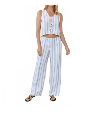 Bella Dahl Beach Pant With Tassel Drawstring - Blue