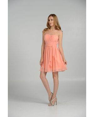 TRUEDAMES Short Simple Chiffon Bridesmaids Dresses - Gray