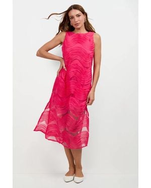 Trina Turk Belisama Organza Midi Dress - Pink
