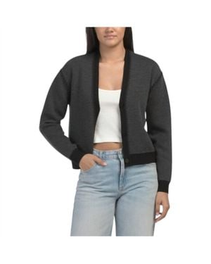 Theory Blanket Stitch Merino Wool Cardigan - Black