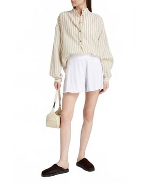 Vince Linen-Blend Shorts - White