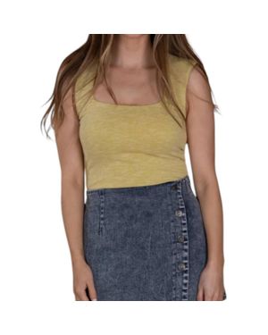 By Together Bria Ribbed Bodysuit - Yellow