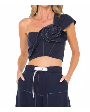 JBQ Blaire One Shoulder Top - Blue