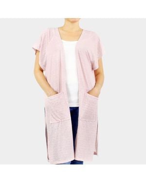 TRUEDAMES Front Pockets Jersey Vest - Pink