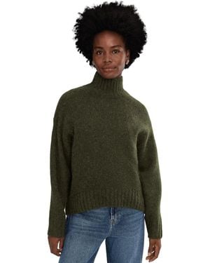 Madewell Sweaters Midnight Wool Chunky Knit Turtleneck Gbo3674 - Green