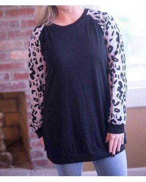 Shirley Stone Leopard Raglan Top - Blue