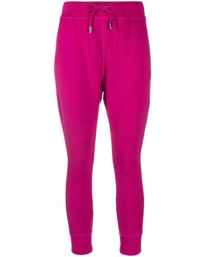DSquared² Tapered Drawstring Waist Cotton Pants - Pink
