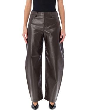 OperaSPORT High-Waist Wide-Leg Faux Leather Pants - Black