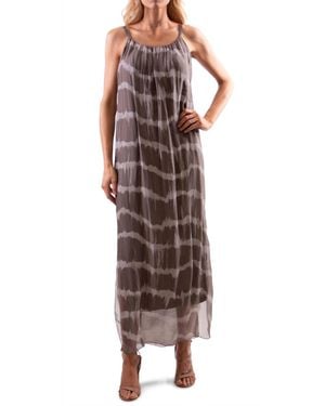 Gigi Moda Venus Tie Dye Silk Midi Dress - Brown