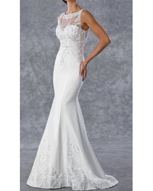 Tella Couture Sleeveless Mermaid Wedding Dress - Gray
