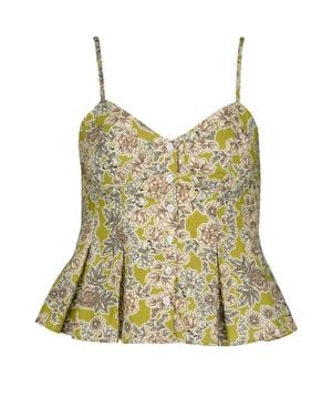 Bishop + Young Lagos Peplum Cami Top - Green