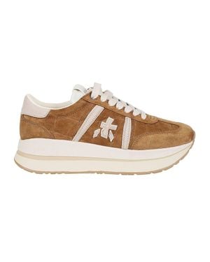 Premiata Bethcoin Calf Leather Suede Sneakers - Brown