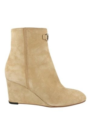 Ferragamo Catuja 70 Suede Ankle Booties - Natural