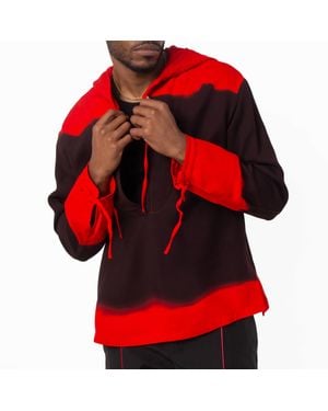 Ferragamo Ferragamo Sunset-Print Hooded Kaftan - Red