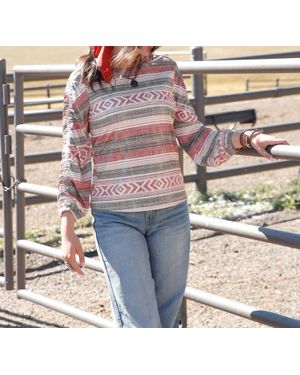 Cinch 3/4 Sleeve Western Vibe Blouse - Pink