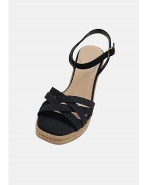 Ccocci Token Strappy Wedge Sandal - Black