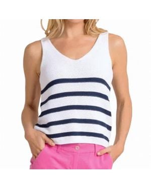 Southern Tide Alli Striped Sweater Tank - Blue