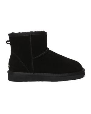 EverAu Australia Ostrich Leather Short Boots - Black