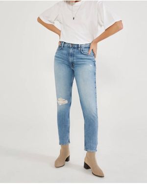 eTica Scarlet Mid Rise Slim Rock Pool Denim Jeans - Blue