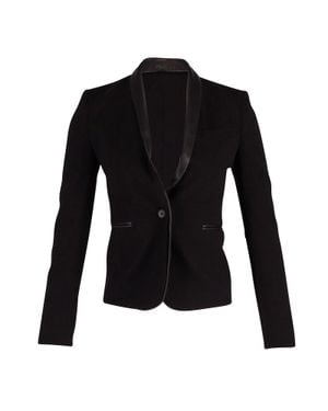 Maje Contrast Trim Blazer - Black