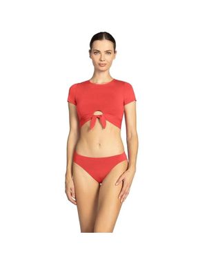 Robin Piccone Ava Bikini Bottom Guava Swimwear Beach Jdm2793 - Red