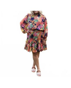 Fate Garden Glimpse High Neck Mini Dress - Red