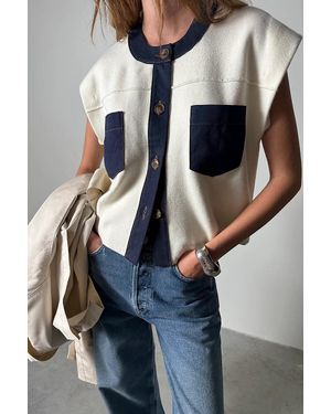 Pilcro Cardigan Sweater Vest - Gray