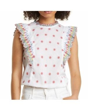 Boden Broderie Anglaise Sleeveless Top - White