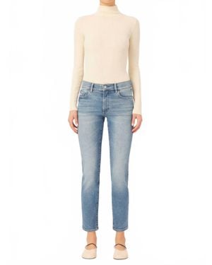 DL1961 Mila Cigarette Mid Rise Jeans - Blue