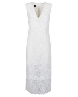 Pinko Audrey Scalloped Lace Midi Dress - White