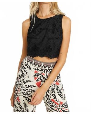 Caballero Isabelle Sleeveless Crop Top - Black