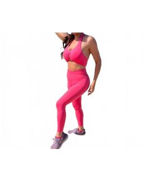 Rockstar Peach Midrise Sculpt Leggings - Red