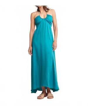 Self Contrast Katya Halter Maxi Dress - Blue