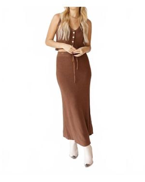 Miou Muse Arlette Knitted Maxi Skirt - Brown
