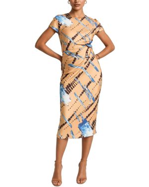 AREA STARS Avery Print Draped Dress - Multicolor
