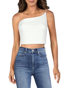 B Darlin Juniors Crepe One Shoulder Cropped - Blue