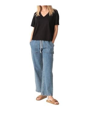 Electric and Rose Chase Brushed Slub V Top - Blue
